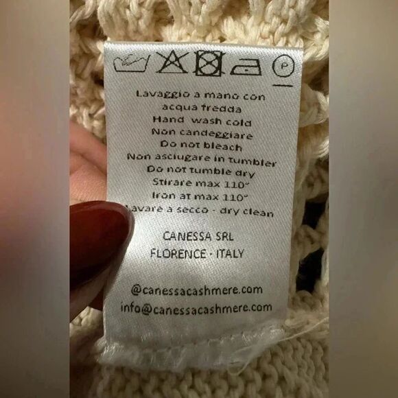 Canessa open-knit sea patch cardigan |Size 1x | 100%cotton | Made in Italy - Picture 11 of 11